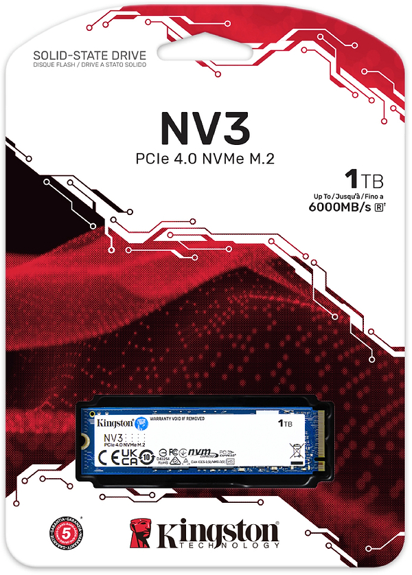 Фото - SSD-накопичувач внутрішній Kingston NV3 1TB M.2 2280 NVMe PCIe 4.0 x4 3D NAND (SNV3S/1000G)