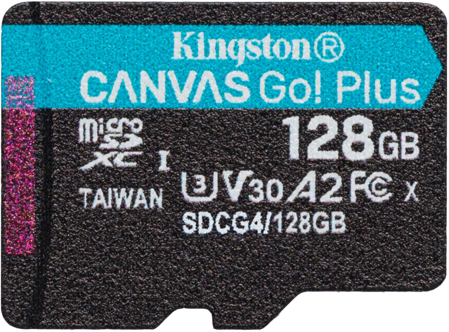 Карта памяти Kingston MicroSDXC 128GB Canvas Go! Plus G4 Class 10 UHS-I U3 V30 A2 (SDCG4/128GBSP) - Фото 1