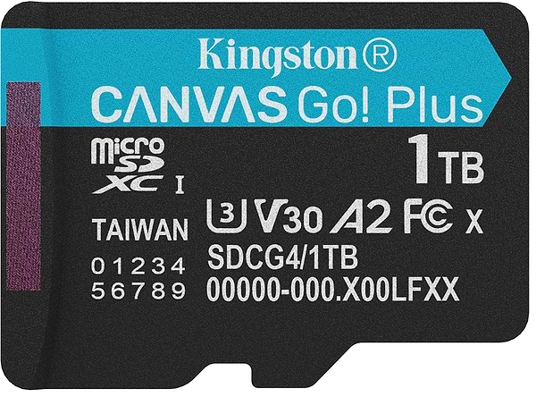 Фото - Карта памяти Kingston MicroSDXC 1TB Canvas Go! Plus G4 Class 10 UHS-I U3 V30 A2 (SDCG4/1TBSP) Фото - Карта памяти Kingston MicroSDXC 1TB Canvas Go! Plus G4 Class 10 UHS-I U3 V30 A2 (SDCG4/1TBSP)