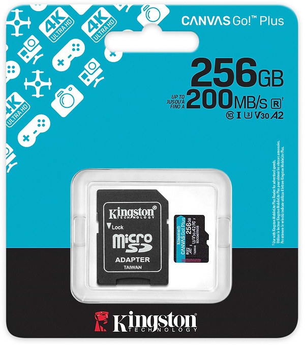 Фото - Уцінка - Карта пам'яті Kingston MicroSDXC 256GB Canvas Go! Plus G4 Class 10 UHS-I U3 V30 A2 + SD-adapter (SDCG4/256GB)