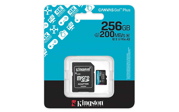 Фото - Карта пам'яті Kingston MicroSDXC 256GB Canvas Go! Plus G4 Class 10 UHS-I U3 V30 A2 + SD-adapter (SDCG4/256GB)
