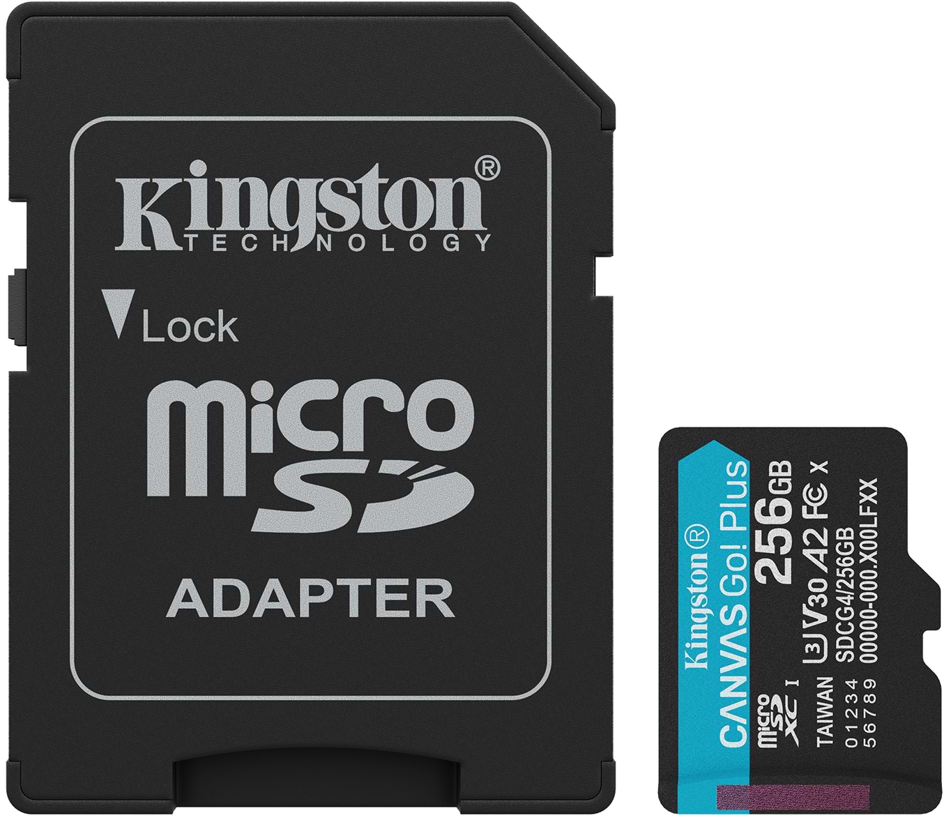 Карта пам'яті Kingston MicroSDXC 256GB Canvas Go! Plus G4 Class 10 UHS-I U3 V30 A2 + SD-adapter (SDCG4/256GB) - Фото 1