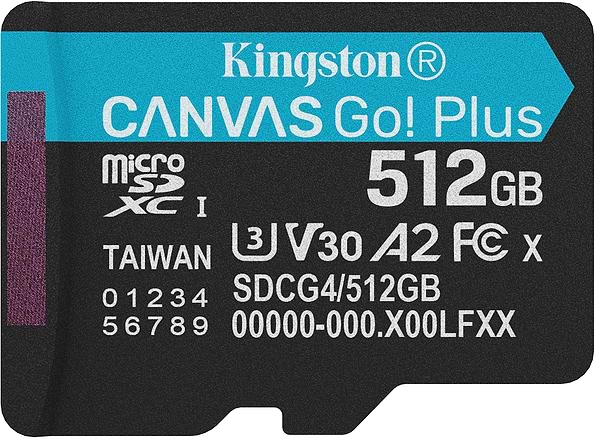 Фото - Карта пам'яті Kingston MicroSDXC 512GB Canvas Go! Plus G4 Class 10 UHS-I U3 V30 A2 (SDCG4/512GBSP)