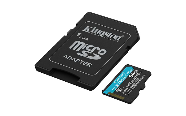 Фото - Карта памяти Kingston MicroSDXC 64GB Canvas Go! Plus G4 Class 10 UHS-I U3 V30 A2 + SD-adapter (SDCG4/64GB)