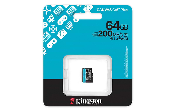 Фото - Карта памяти Kingston MicroSDXC 64GB Canvas Go! Plus G4 Class 10 UHS-I U3 V30 A2 (SDCG4/64GBSP)