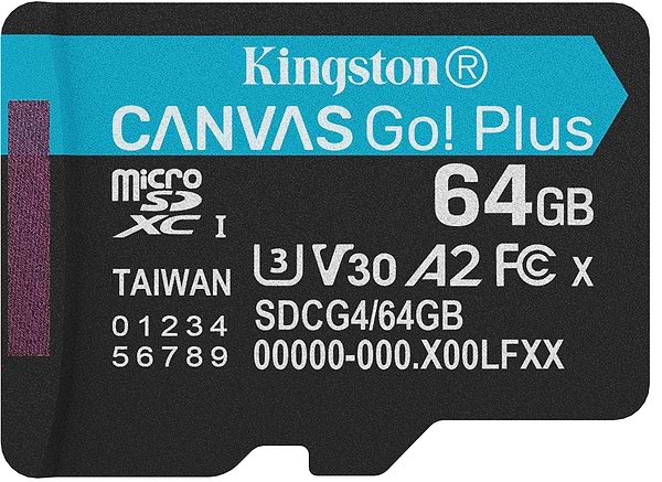 Фото - Карта памяти Kingston MicroSDXC 64GB Canvas Go! Plus G4 Class 10 UHS-I U3 V30 A2 (SDCG4/64GBSP)