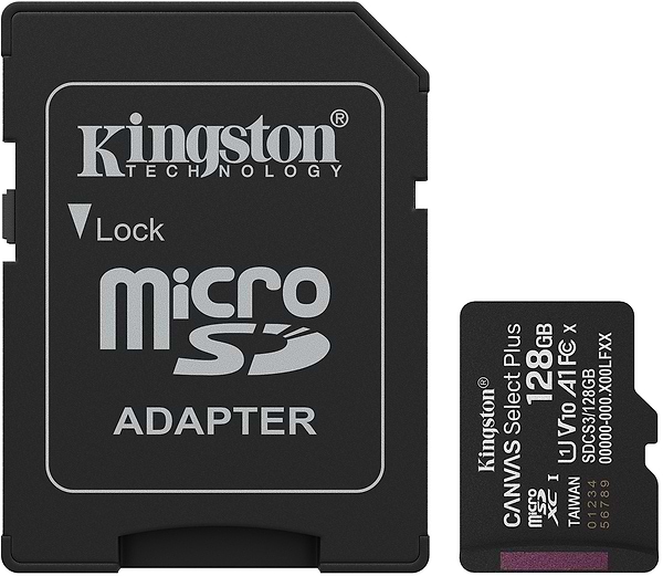 Фото - Карта памяти Kingston Canvas Select Plus Gen3 microSDXC 128GB Class 10 UHS-I U1 V10 A1 + SD-adapter (SDCS3/128GB)