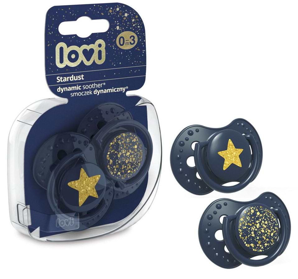 Симетрична пустушка Lovi 0-3 міс 2 шт. Stardust синя (22/892_blue) - Фото 1
