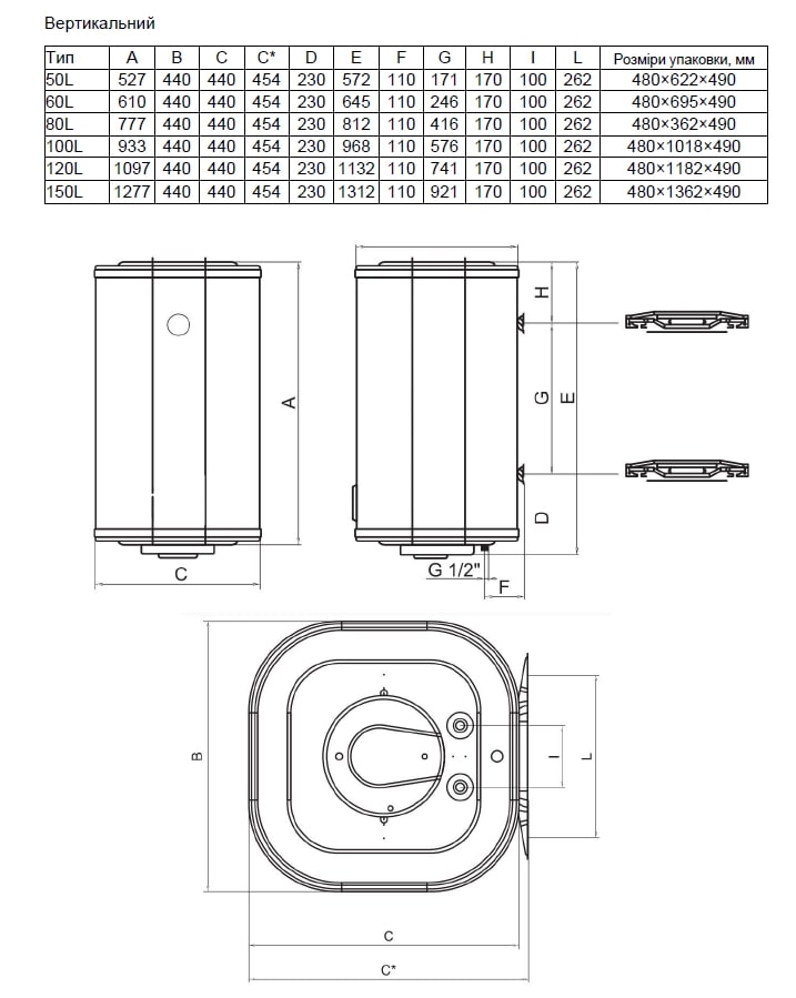 Фото - Водонагреватель EWT Clima Kubus AWH/M 50