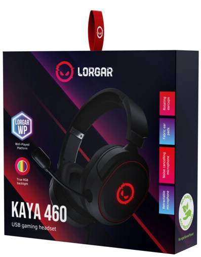 Фото - Гарнітура дротова ігрова Lorgar Kaya 460 Gaming RGB USB Black (LRG-GHS460)