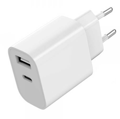 Фото - Сетевое зарядное устройство Gembird 1xUSB-A+1xUSB-C 5V/2.4A 12W (TA-UC-2AC12-01)