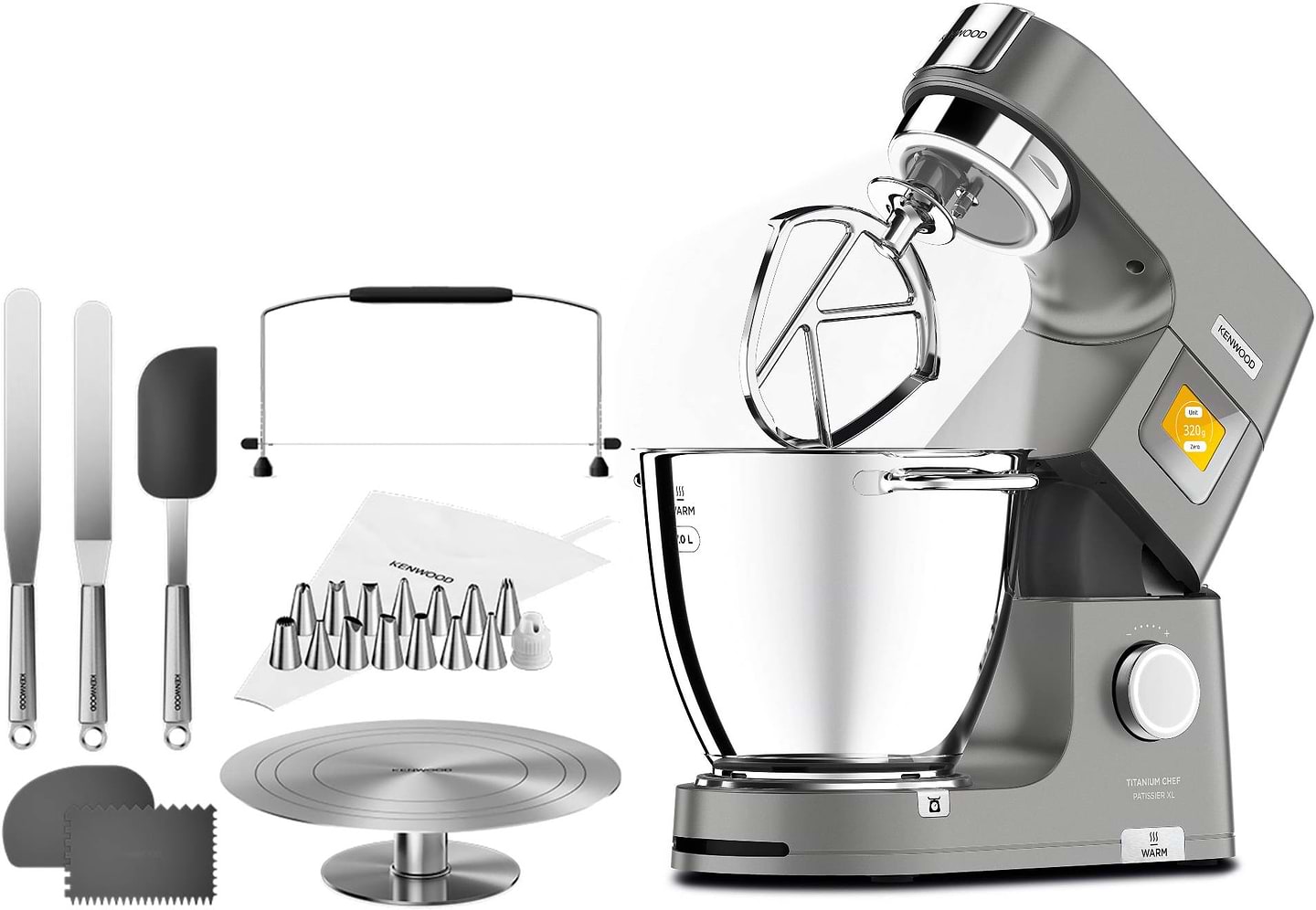 Комплект техники Kenwood Кухонная машина и комбайн + Поварской набор принадлежностей Kenwood KWL90.004SI + Кондитерский набор KWSD100