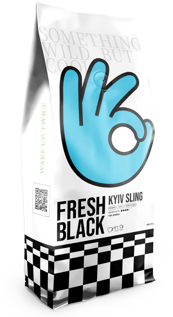 Кава в зернах Fresh Black blend Kyiv Sling new 1кг - Фото 1