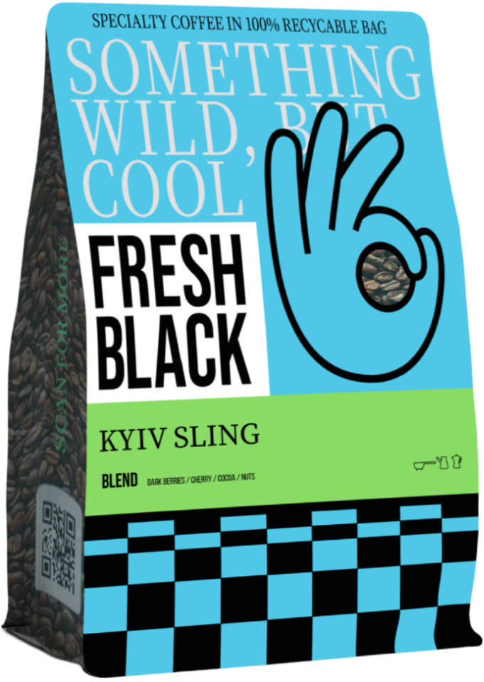 Кофе в зернах Fresh Black blend Kyiv Sling new 200г