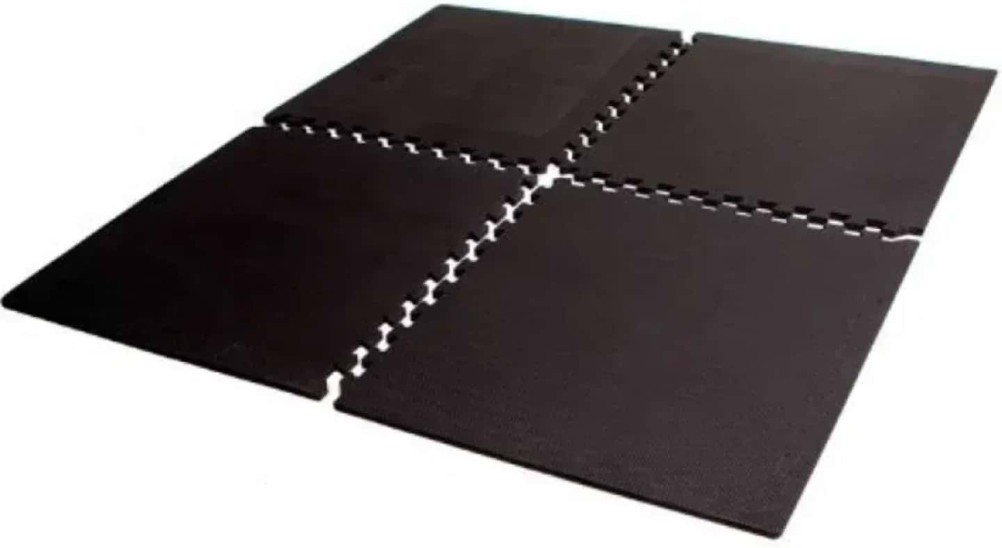 Килимок для йоги та фітнесу Toorx Interlocking 4 шт. 61х61х1.2 см Antracite (MAT-60)