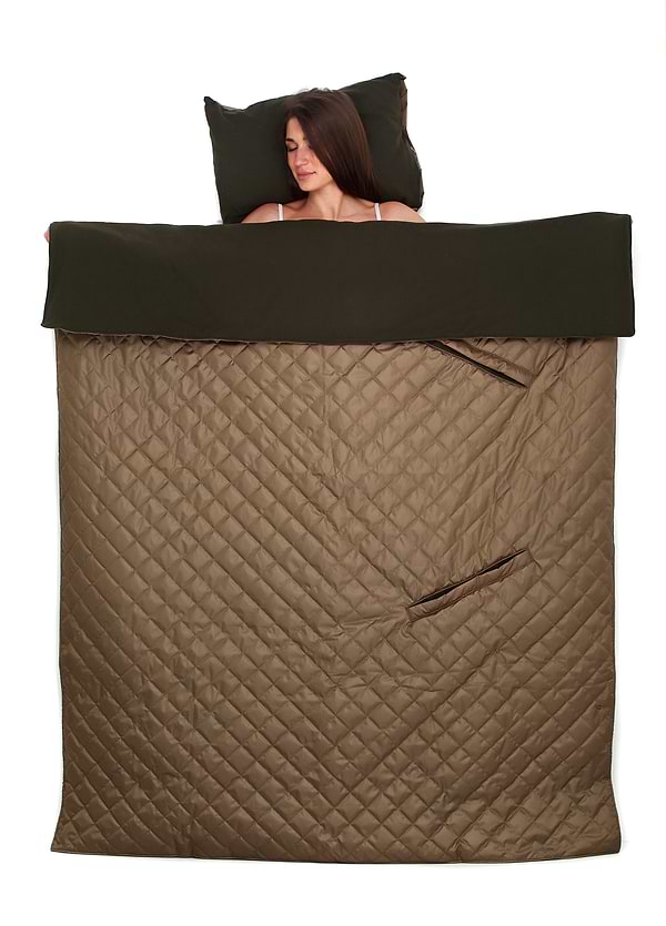 Фото - Плед полуторний Home Line 4 В 1 флис хаки (154008)