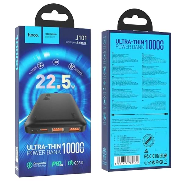 Фото - Батарея мобильная HOCO J101 Astute 22.5W 10000mAh Black (6931474782472)