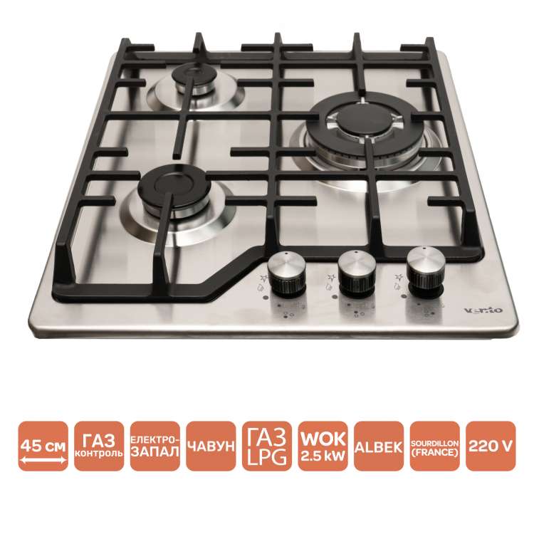 Фото - Варильна поверхня газова Ventolux HG430-L3 CEST (X)