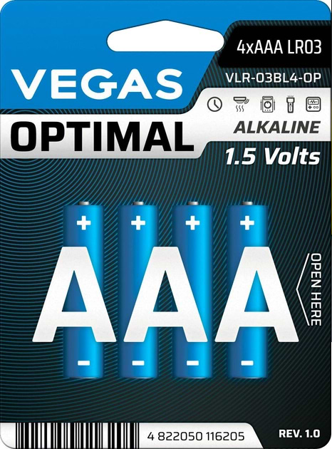 Фото - Батарейка тип AAA Vegas VLR-03BL4-OP