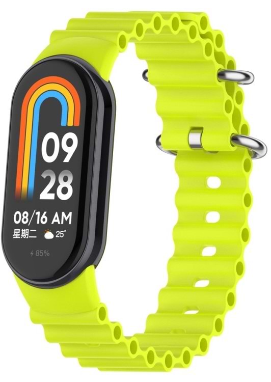 Ремешок для фитнес-браслета BeCover Wave Style for Xiaomi Mi Smart Band 8 / 9 / 10 Yellow (714363)