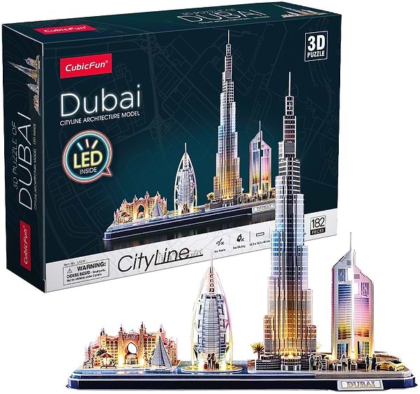Фото - 3D пазлы Cubic Fun City line Дубай с LED-подсветкой (L523h) Фото - 3D пазлы Cubic Fun City line Дубай с LED-подсветкой (L523h)