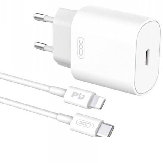 Сетевое зарядное устройство XO L91EU 1хType-C PD25W + Type-C to Lightning White (L91i-WH)
