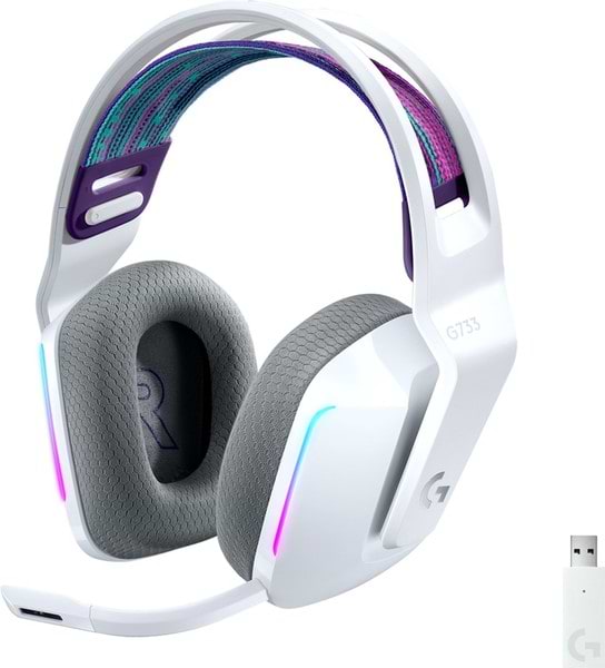 Гарнитура беспроводная игровая Logitech G733 Lightspeed White (981-000883) - Фото 1