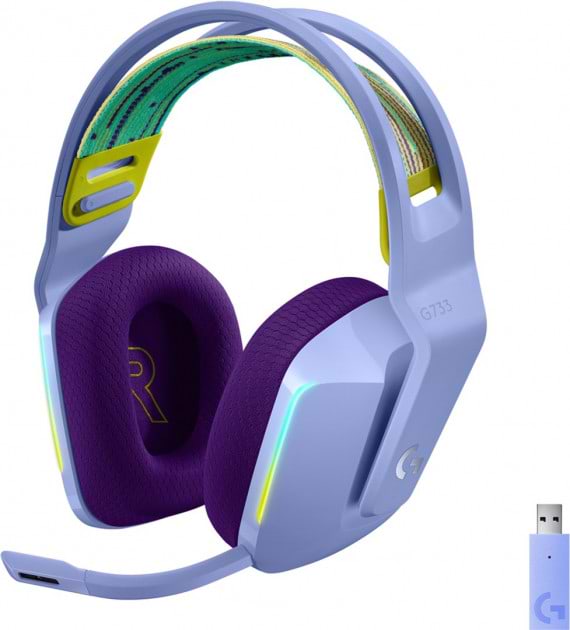 Фото - Гарнитура беспроводная игровая Logitech G733 Lightspeed Lilac (981-000890)