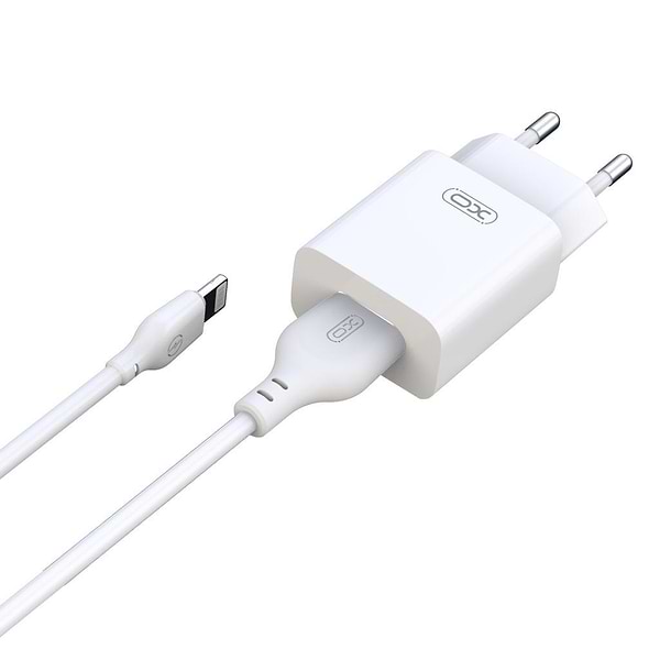 Фото - Мережевий зарядний пристрій XO 2.4A/1USB + lightning White (L99-L-WH)