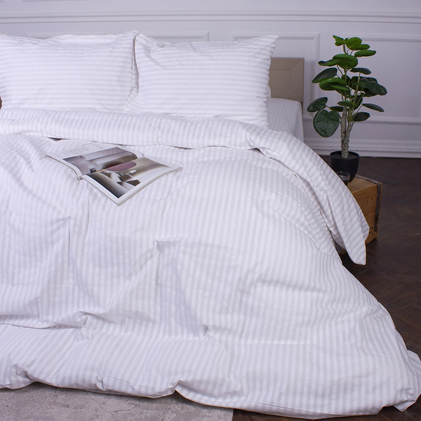 Фото - Комплект постільної білизни MirSon King Size 220x240 Ranforce Elite 17-0605 Stripe White Ранфорс (2200008053833)