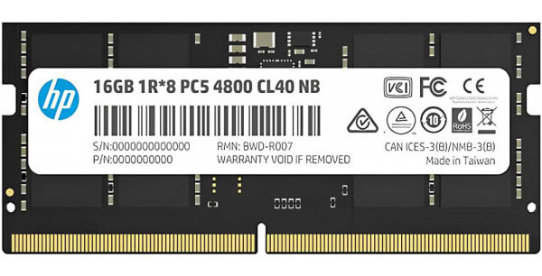 Фото - Память DDR HP SoDIMM 16Gb DDR5 4800 MHz HP X1, Retail (6H310AA)