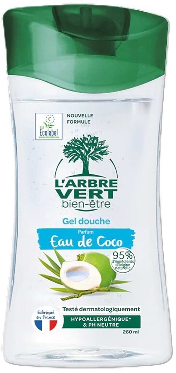 Фото - Крем-гель для душа L'Arbre Vert Освежающий с экстрактом кокосовой воды 260 мл (3450601100499)