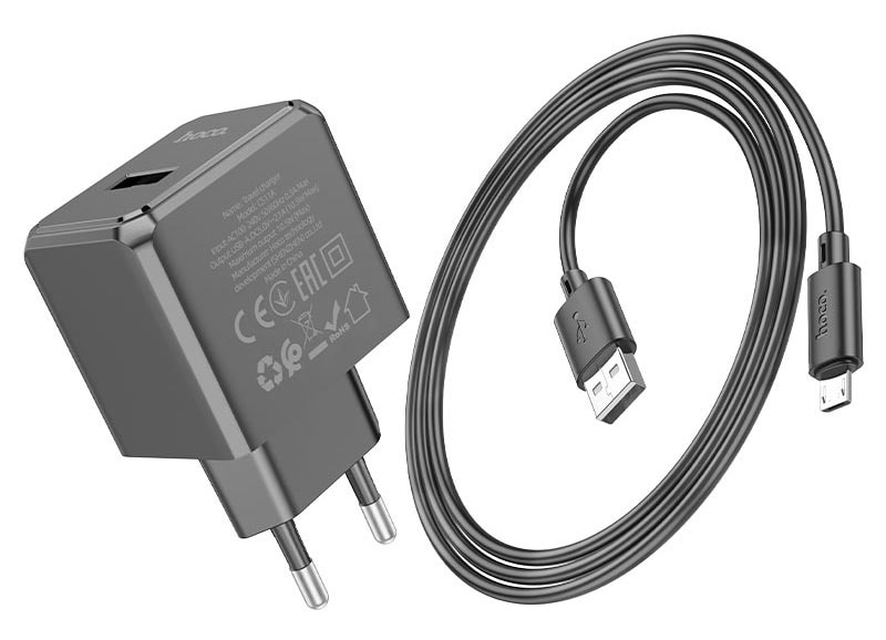 Мережевий зарядний пристрій HOCO CS11A 10.5W Black (6942007603584) - Фото 1