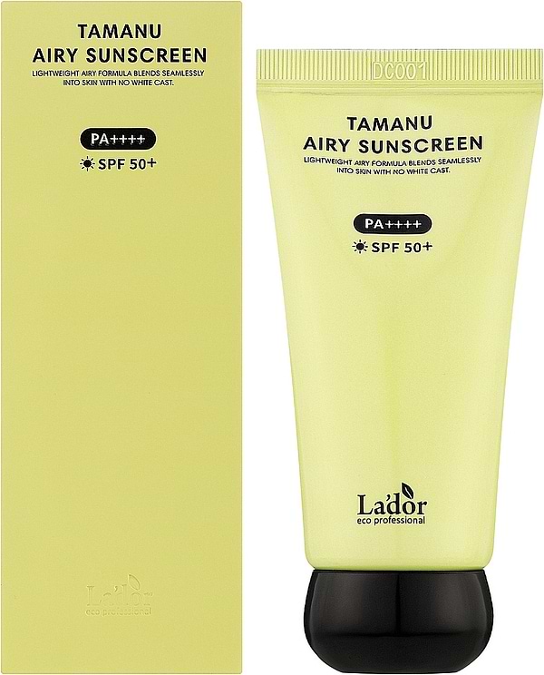 Фото - Крем для обличчя Lador TAMANU Airy SUNSCREEN Легкий сонцезахисний крем з олією таману 50 мл (8809982980094)