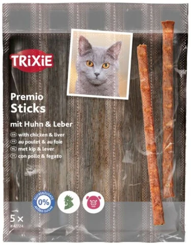 Ласощі для котів Trixie Premio Sticks Quintett with Poultry/Liver палички з домашньою птицею та печінкою 5 г 5 шт. (4011905427249)