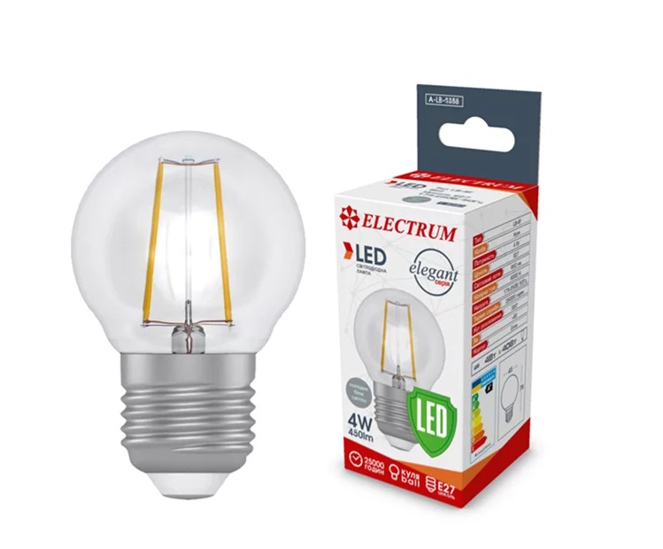Лампочка светодиодная Electrum Filament 4W E27 4000K (A-LB-1386)