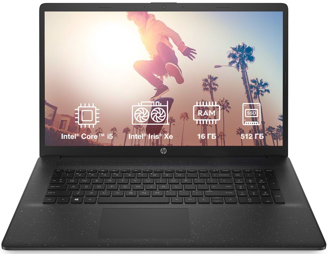 Ноутбук HP Laptop 17-cn3037ua (BF1M3EA) Jet Black - Фото 1
