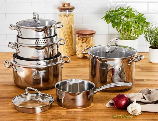 Фото - Набор посуды Tefal G719SA74 Duetto+ 10 пр. с ковшом (кастр. 24/22/20/18 с/кр., ковш 16 см с/кр)