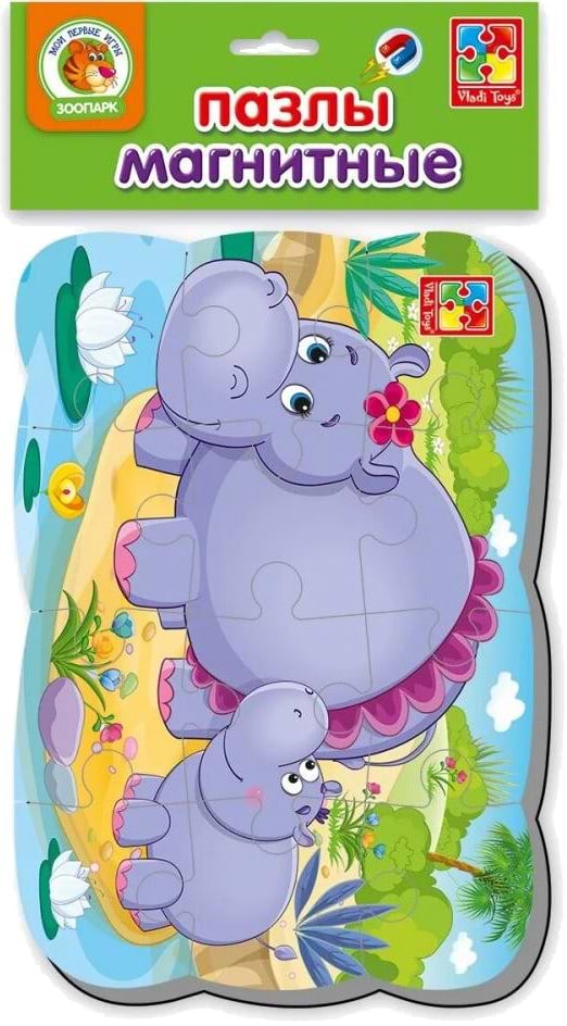 Пазли магнітні (до 2 років) Vladi Toys А5 "Бегемотики" (укр) (VT3205-76) - Фото 1