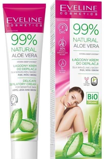 Фото - Крем для депиляции EVELINE 99% Natural Aloe Vera 125 мл (5903416026822)