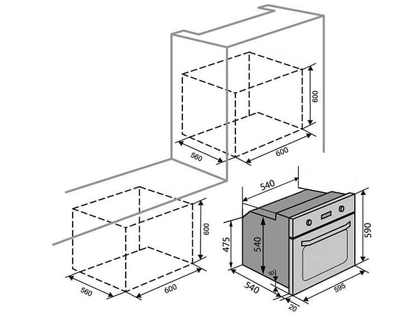 Фото - Уцінка - Духова шафа електрична Ventolux LAS VEGAS 6 TC (IVORY)