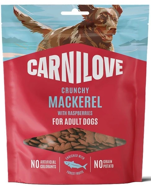 Ласощі для собак Carnilove Crunchy Snack Mackerel with Raspberries хрусткі скумбрія і малина 200 г (8595602582617)