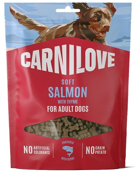 Ласощі для собак Carnilove Soft Snack Salmon with Thyme м'які лосось і чебрець 200 г (8595602582662)