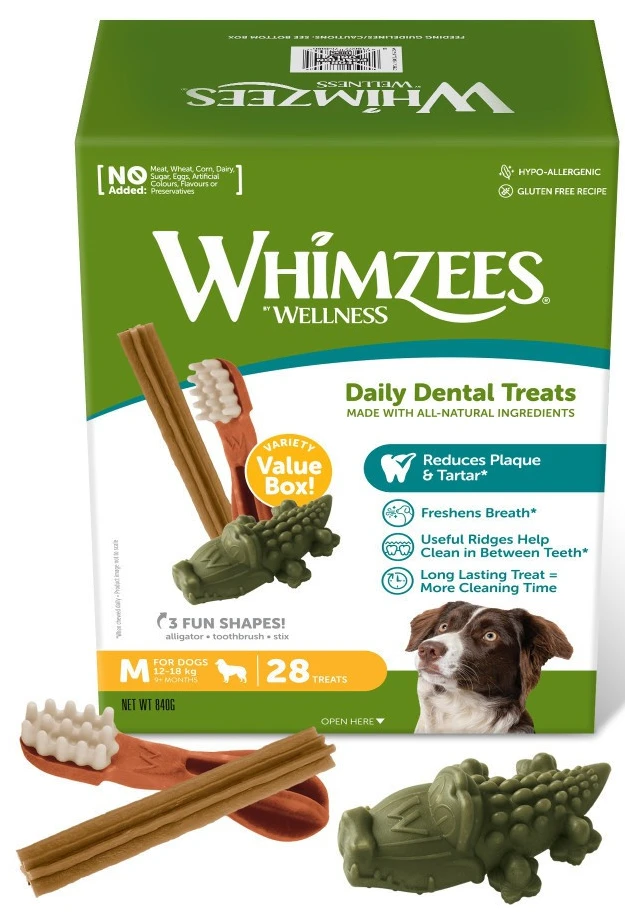 Набір ласощів для собак Whimzees Variety Value Box Variety Value M 28 шт. (8718627754986)