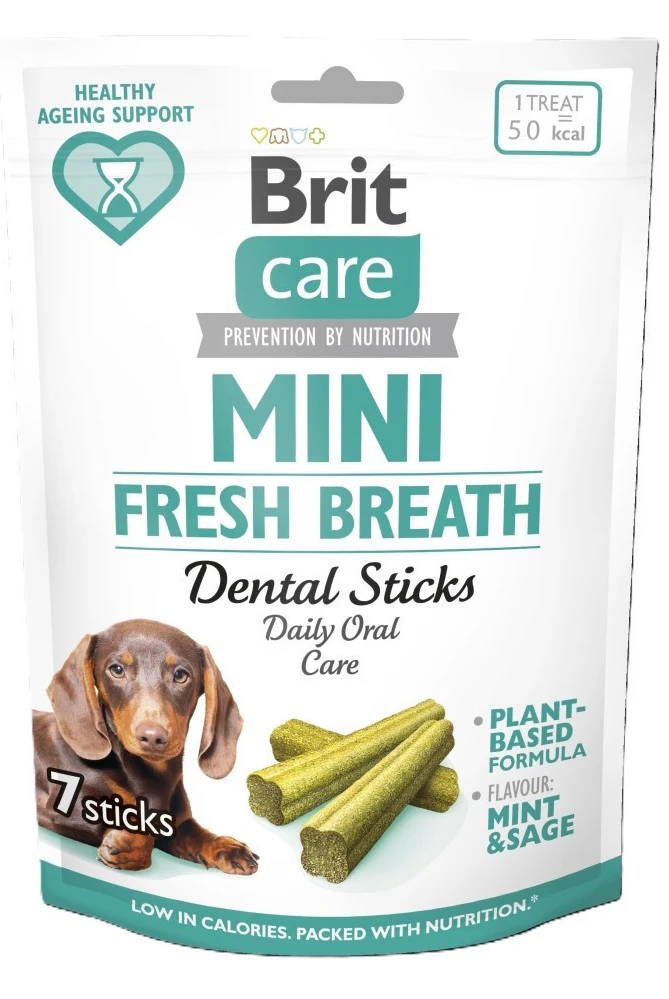 Ласощі для собак Brit Care Mini Treats Fresh Breath малих порід для зубів і свіжості подиху 7 шт./120 г (8595602578580)