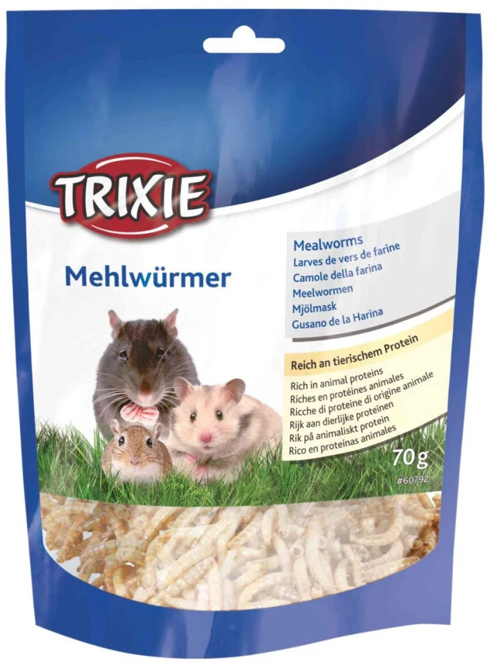 Ласощі для гризунів Trixie Черв'яки сушені 70 г (4011905607924)