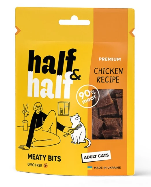 Ласощі для котів Half&Half із куркою 50 г (4823082431854)