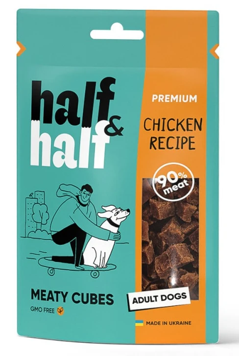 Ласощі для собак Half&Half із куркою 100 г (4823082431793)
