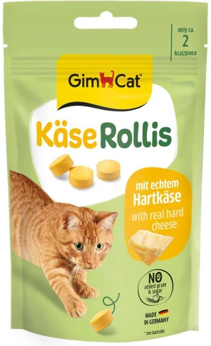 Ласощі для котів GimCat Kase Rollis таблетки з комплексом вітамінів сирні 40 г (4002064418728)
