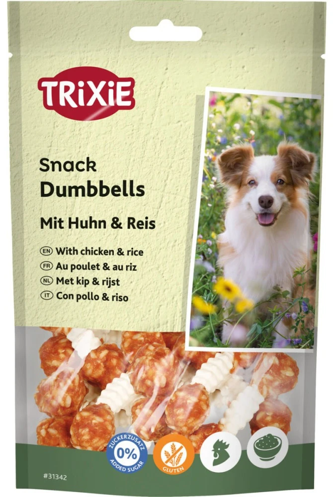 Ласощі для собак Trixie Denta Fun Chicken Chewing Dumbbells 100 г 6 шт. (4011905313429)